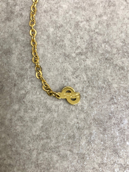 Christian Dior CD Logo Necklace Gold Vintage fjduai