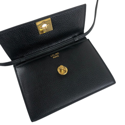 CELINE Gancini Shoulder bag Black Vintage 5hj33y