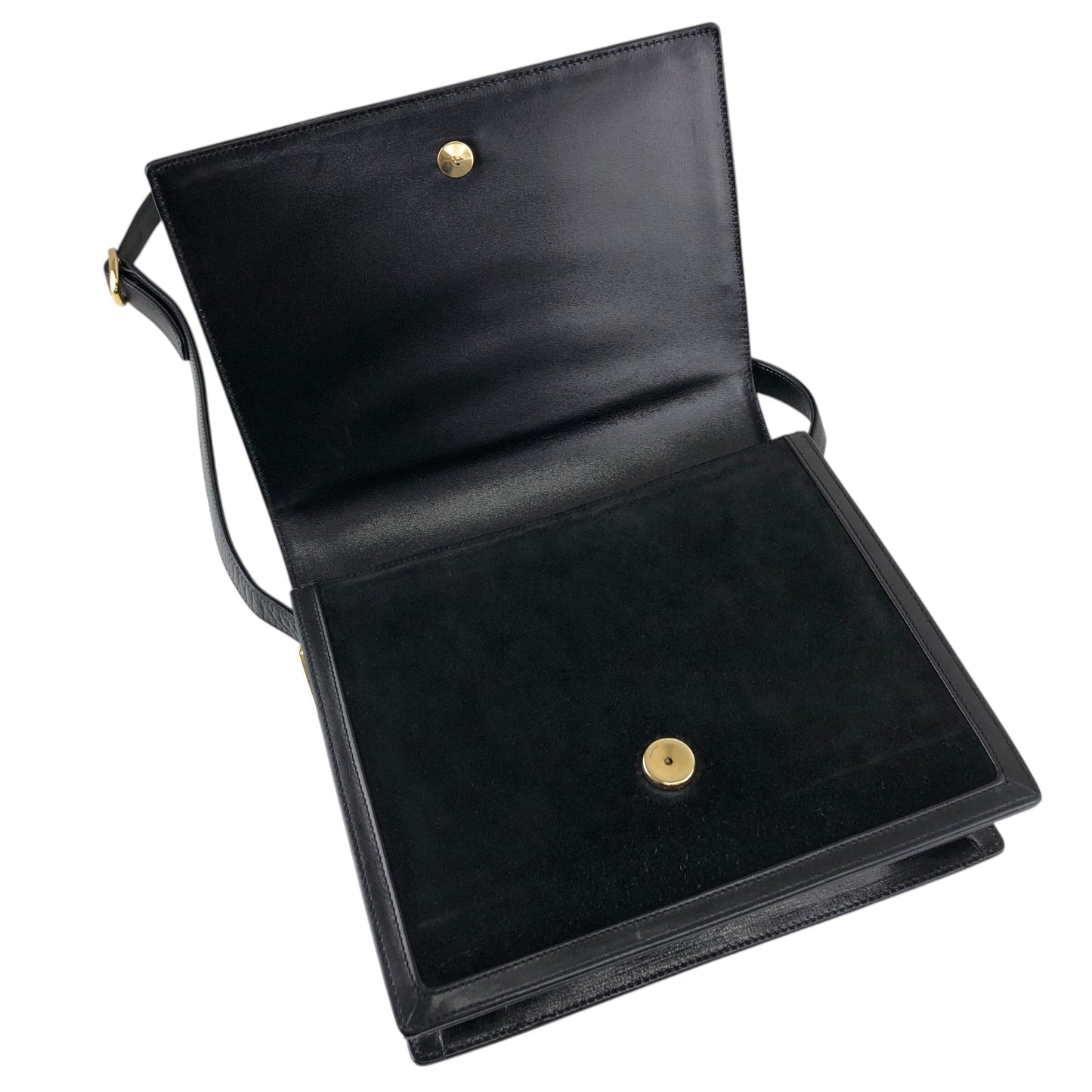 GUCCI Sherry Line Horse Bit Shoulder bag Black Vintage serjt6