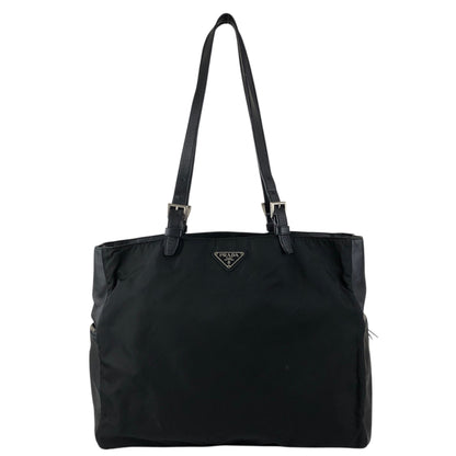 PRADA Tessuto Triangle Logo Handbag Black Vintage e52d78