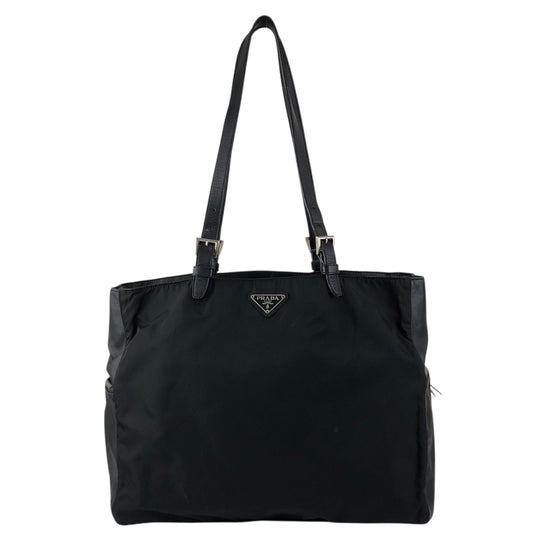 PRADA Tessuto Triangle Logo Handbag Black Vintage e52d78