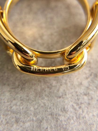 HERMES Chaine d'ancre Scarf Ring Gold Vintage kvk8ui