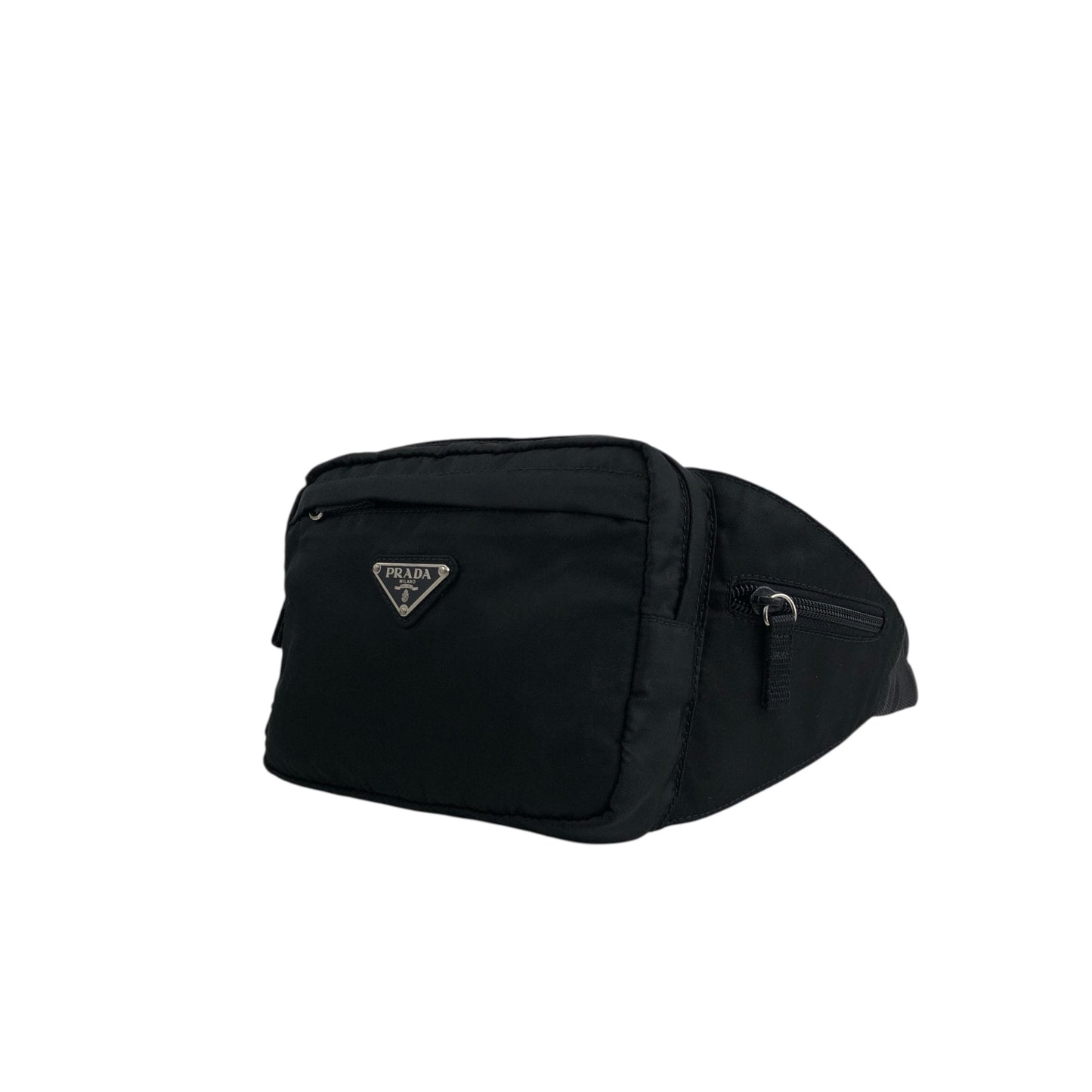 PRADA Tessuto Triangle Logo Sling bag Black V210 Vintage st4ma3