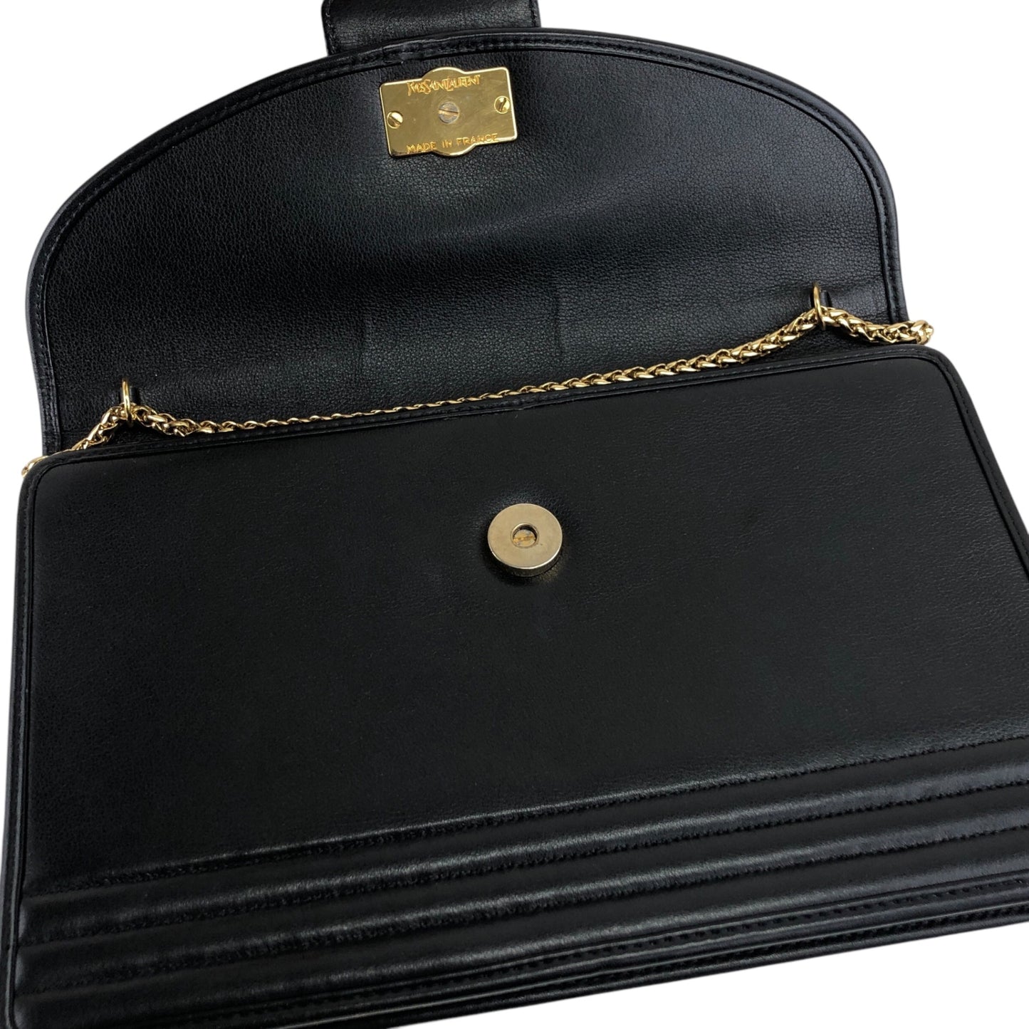 Yves Saint Laurent Medal Chain Shoulder bag Black Vintage 7mstfw