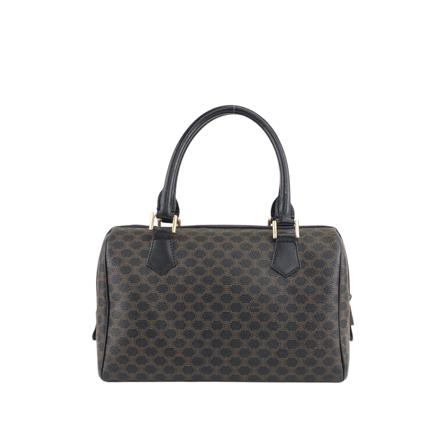 CELINE Macadam Blason Two-way Handbag Shoulder bag Black Vintage a45rtr