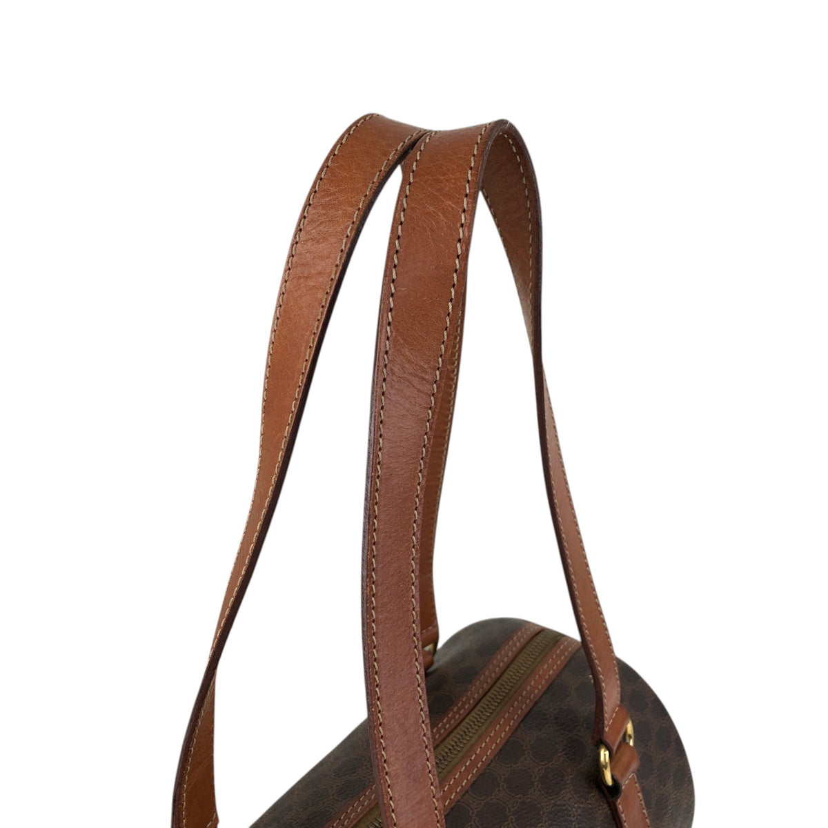 CELINE Macadam Blason Handbag Brown Vintage 4iwnzj