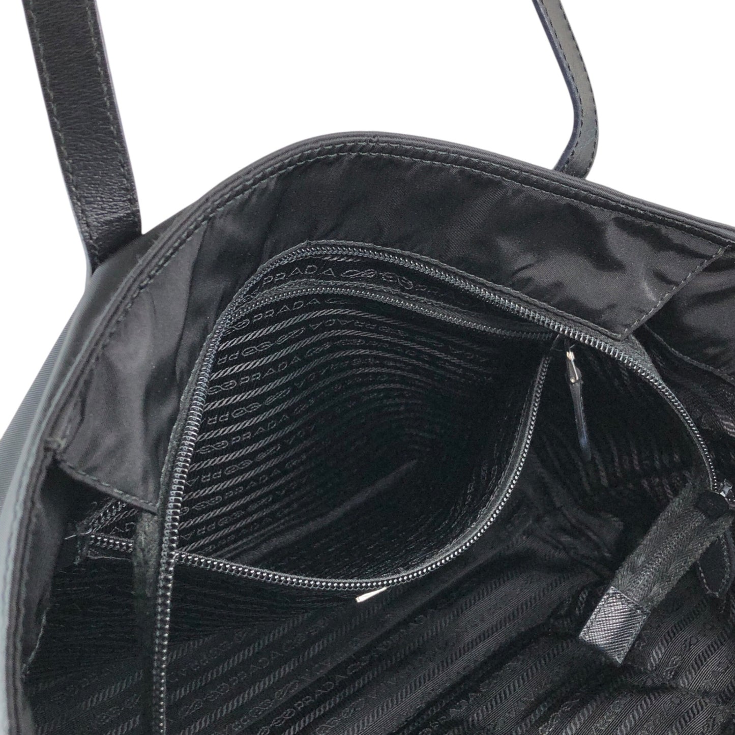 PRADA Tessuto Triangle Logo Totebag Black Vintage 3zhhwr