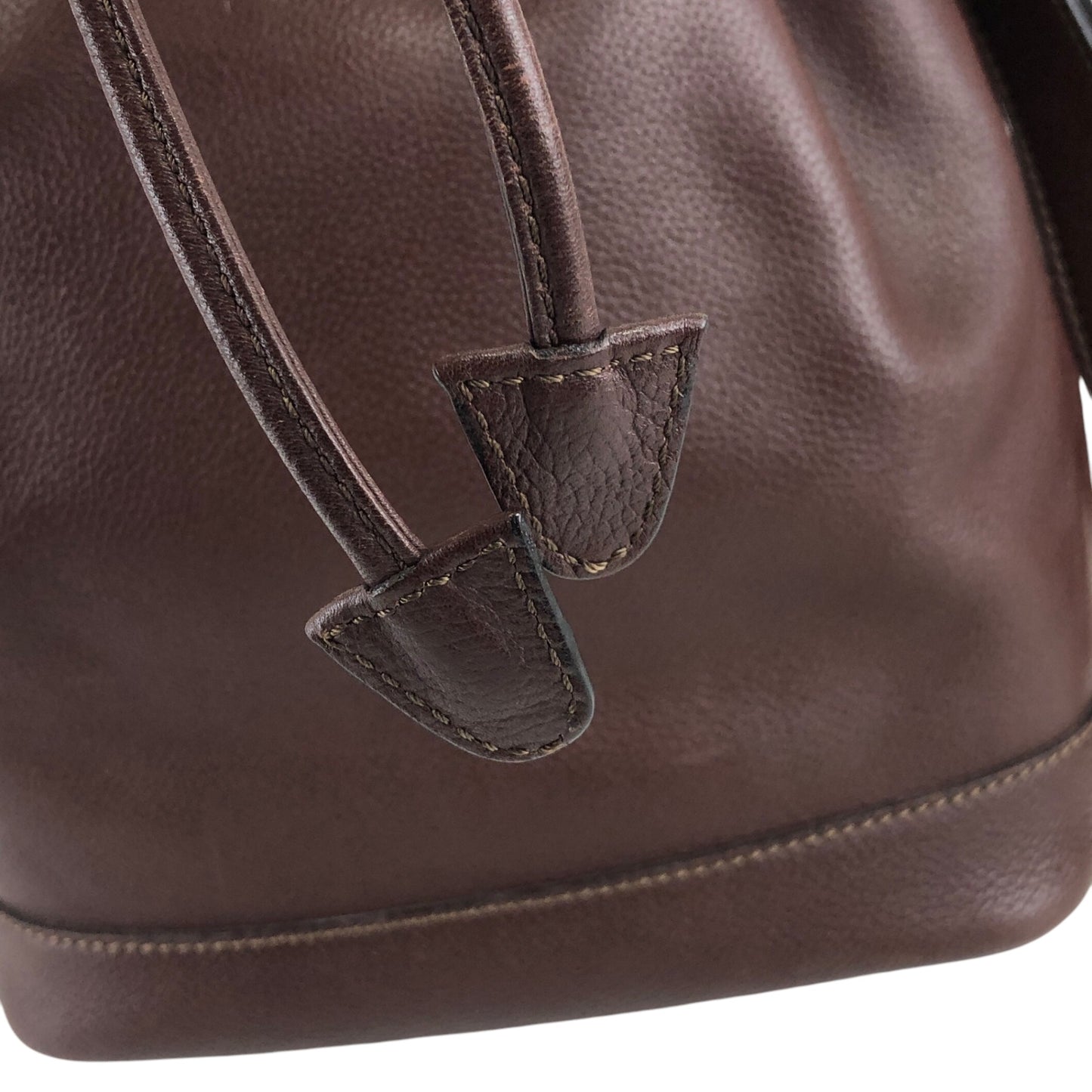CELINE Toggle Clasp Drawstring Shoulder bag Brown Vintage 4cufh5