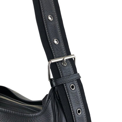 BURBERRY Front Buckle Shoulder bag Black Vintage tpmx3y