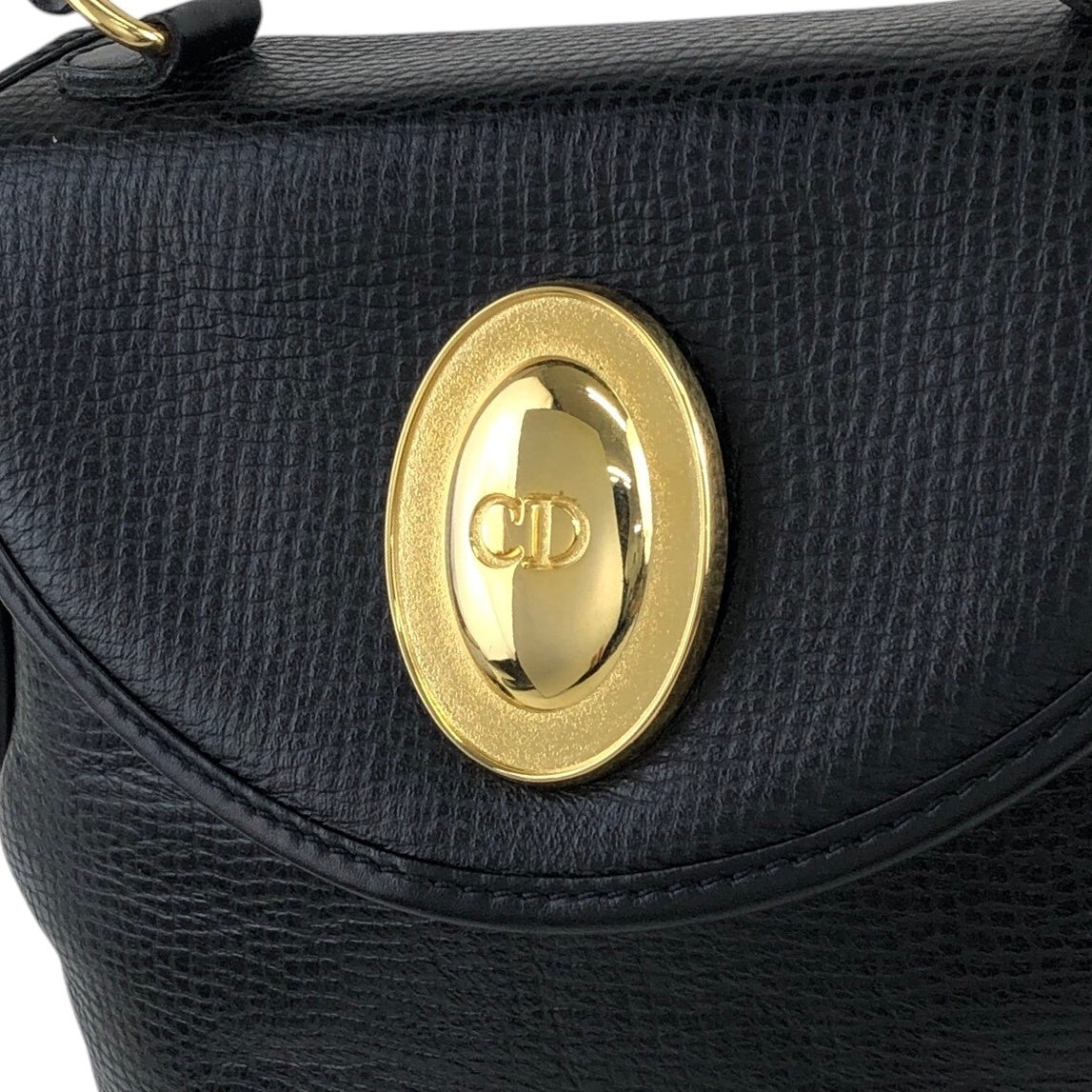 Christian Dior CD Logo Two-way Handbag Shoulder bag Black Vintage fxiypr