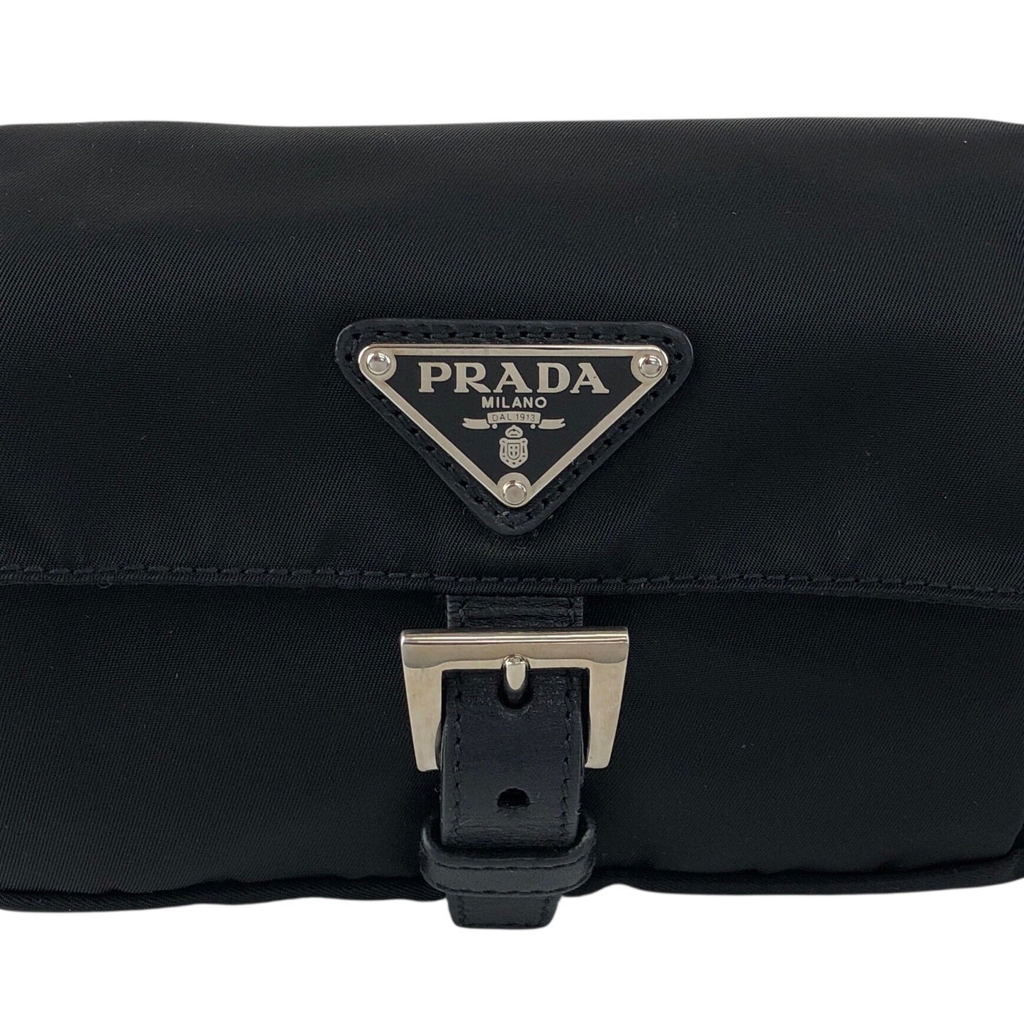 PRADA Tessuto Triangle Logo Shoulder bag Sling bag Black Vintage s8izt8