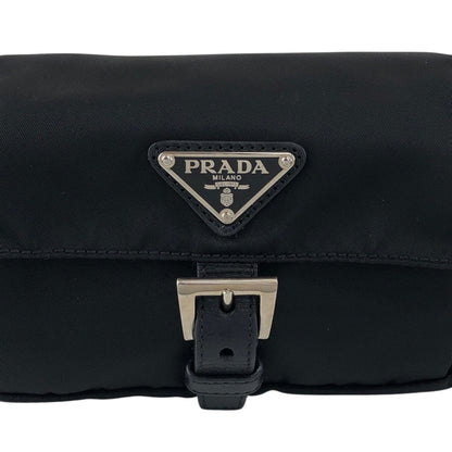 PRADA Tessuto Triangle Logo Shoulder bag Sling bag Black Vintage s8izt8