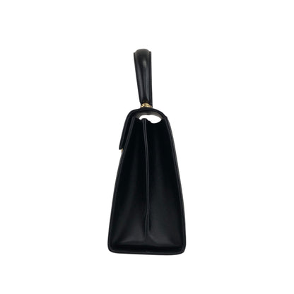 Salvatore Ferragamo Gancini Two-way Handbag Shoulder bag Black Vintage 67icsp