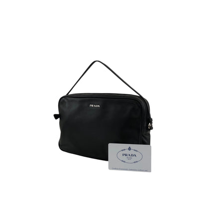 PRADA Logo Pouch Black Vintage e5kf4y