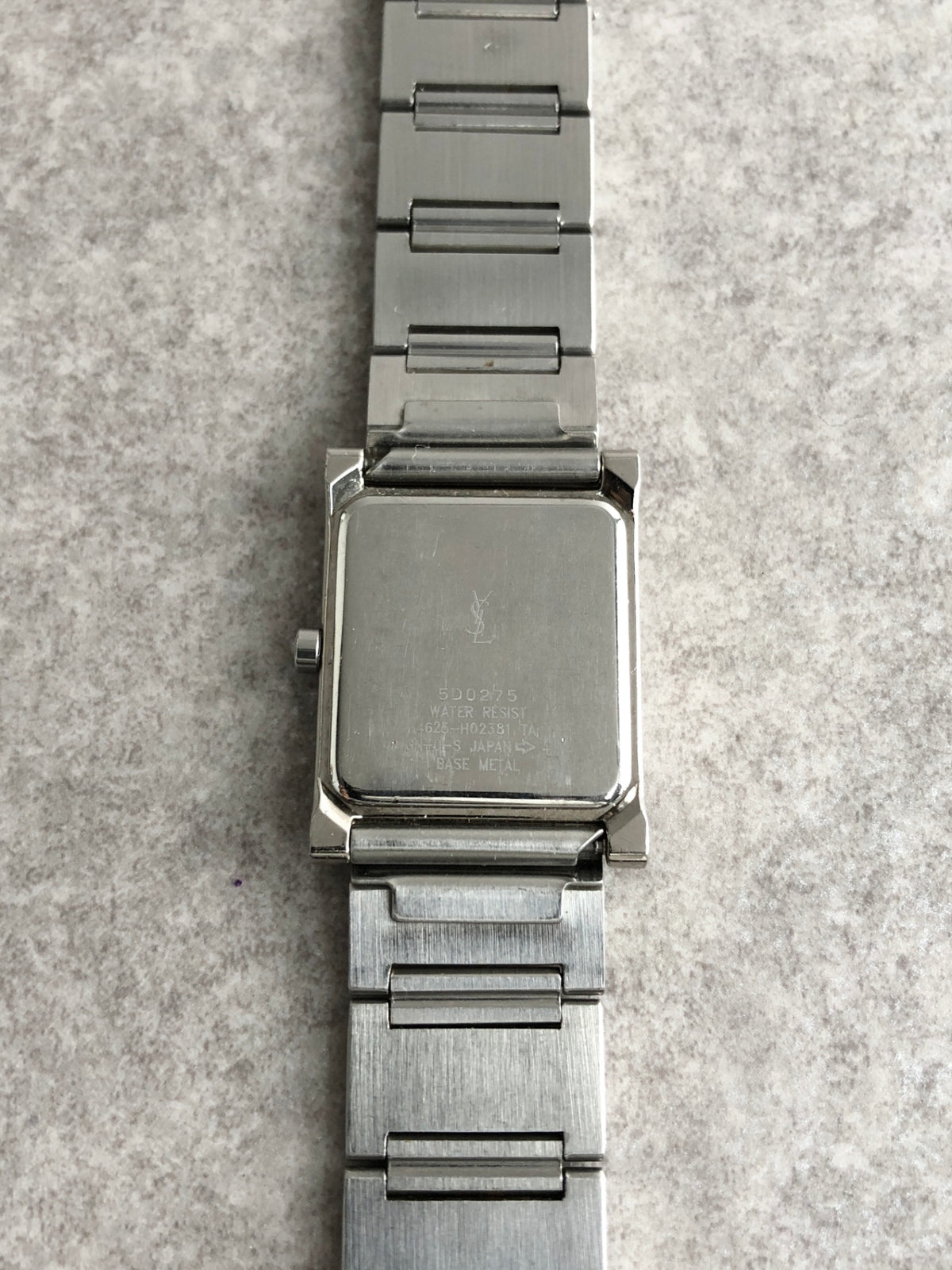 Yves Saint Laurent Logo Quartz Watch Silver Vintage c2rgcx
