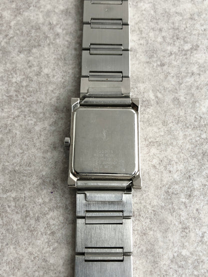 Yves Saint Laurent Logo Quartz Watch Silver Vintage c2rgcx