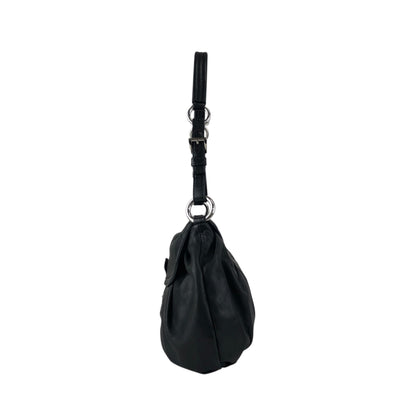 PRADA Logo Front Buckle Shoulder bag Black Vintage 4b8iuy