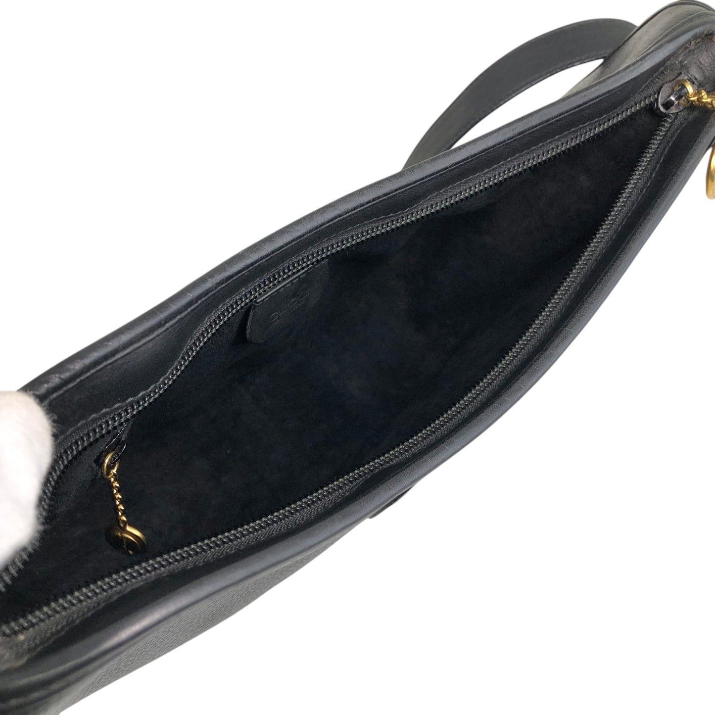GUCCI Logo Shoulder bag Black Vintage u2u3ar