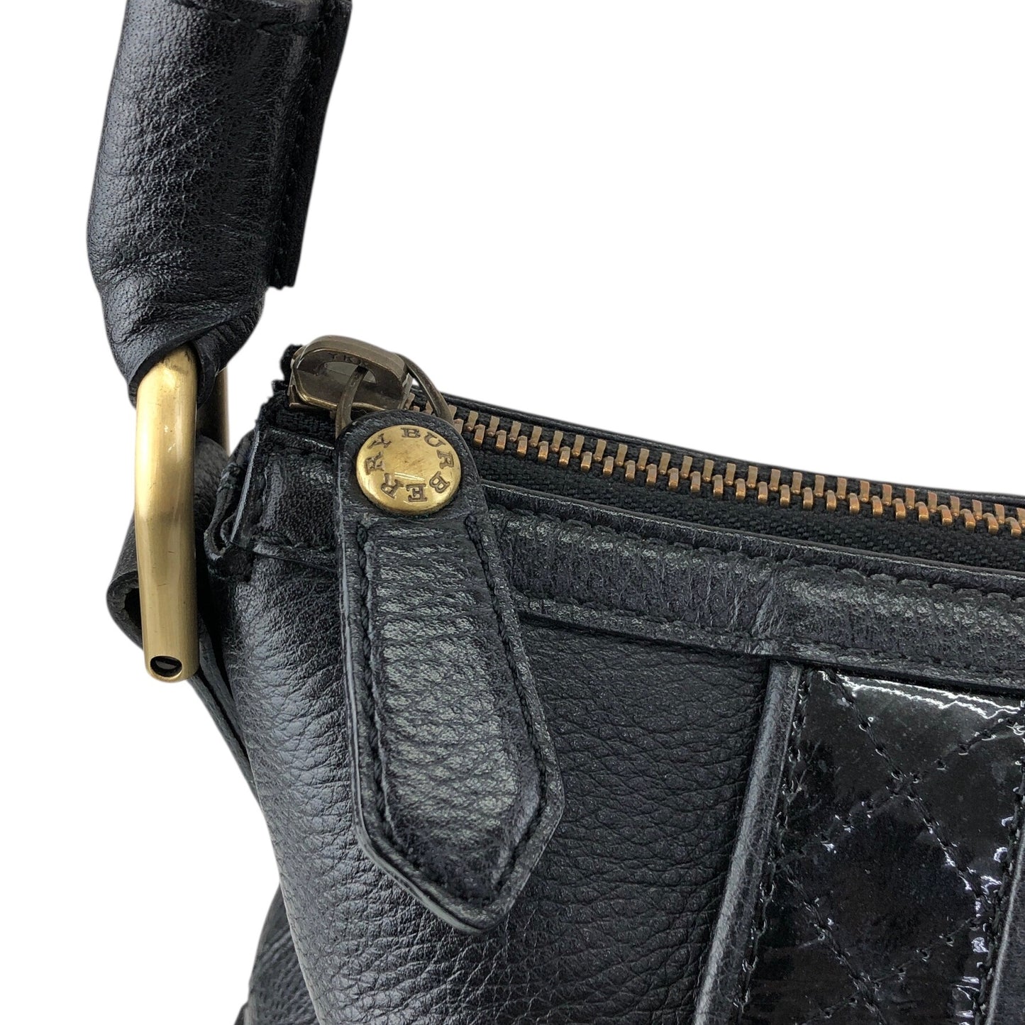 BURBERRY Logo Shoulder bag Black Vintage 7rnpei