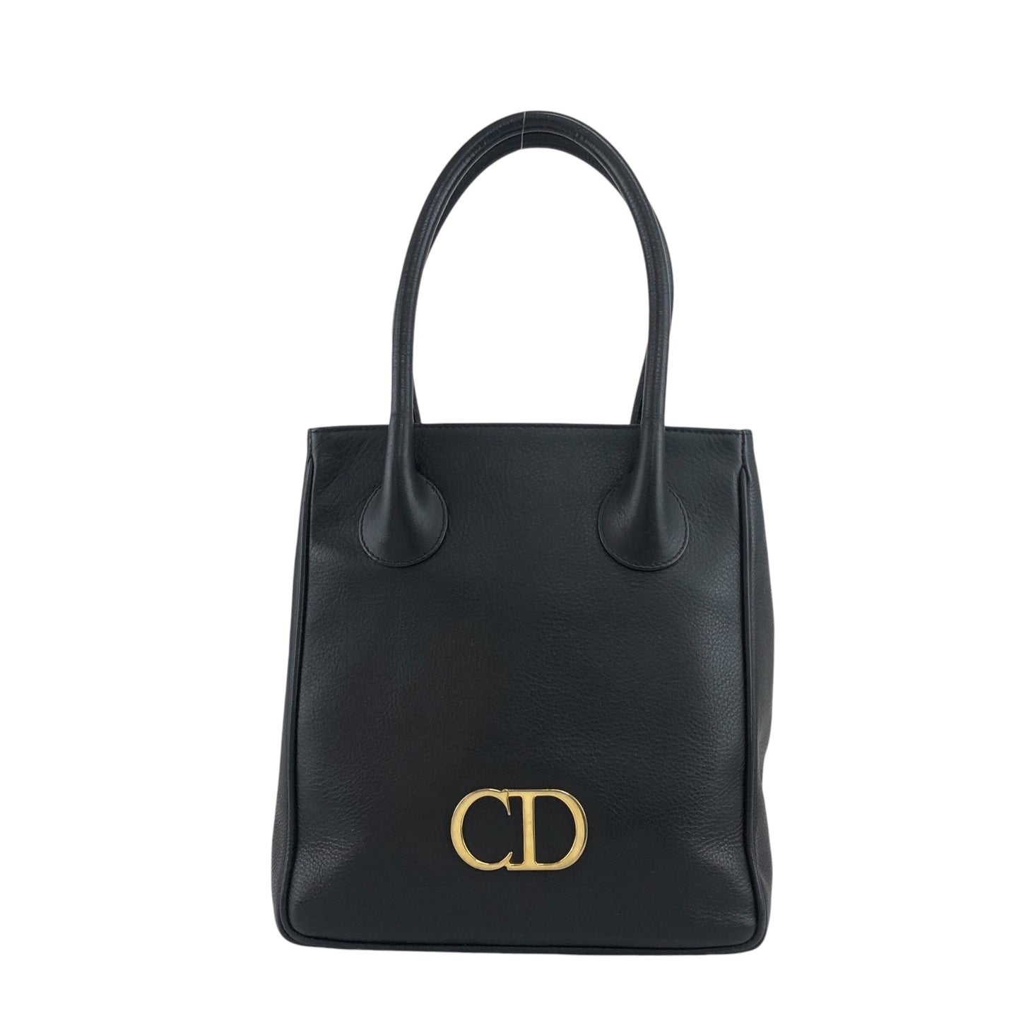 Christian Dior CD Logo Handbag Black Vintage 56eg4v