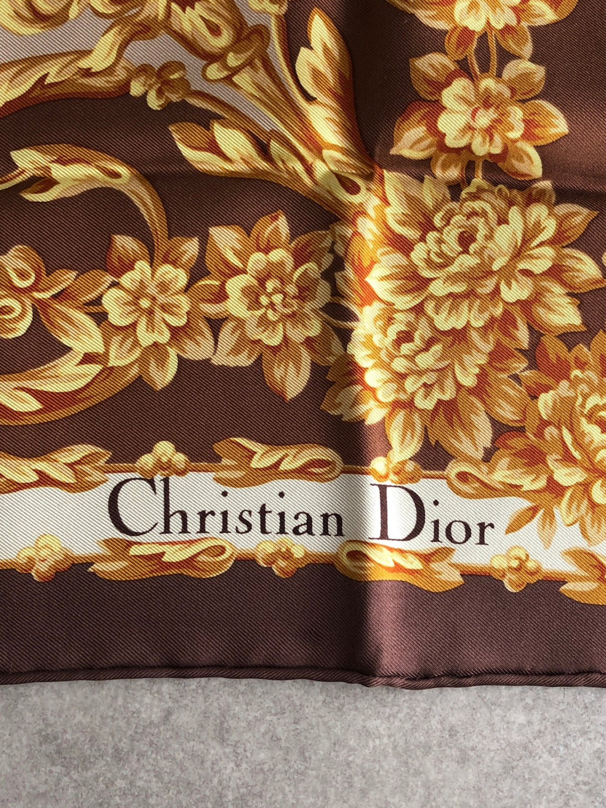 Christian Dior SILK  Scarf Pink×Brown Vintage 5afkvs