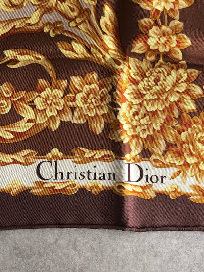 Christian Dior SILK  Scarf Pink×Brown Vintage 5afkvs