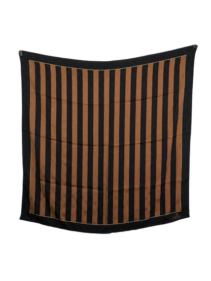 FENDI Pecan Scarf Brown×Black Vintage z3356g