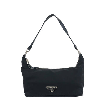 PRADA Triangle Logo Small Handbag Hobobag Black Vintage cd6tum