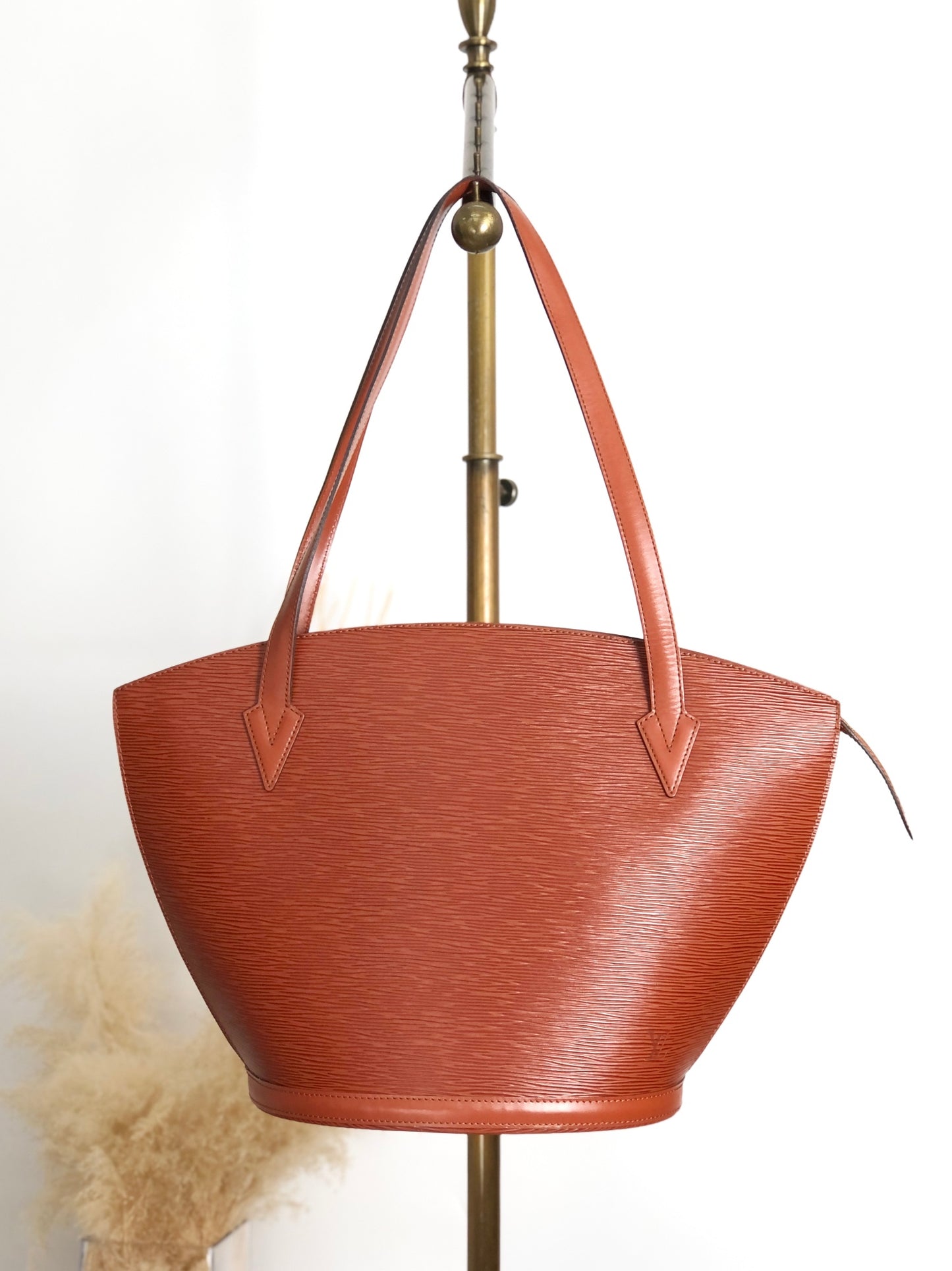 LOUIS VUITTON Epi Handbag Brown Vintage u5h6dx