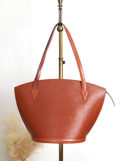 LOUIS VUITTON Epi Handbag Brown Vintage u5h6dx