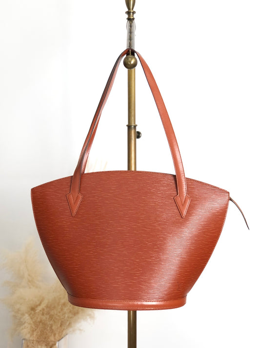 LOUIS VUITTON Epi Handbag Brown Vintage u5h6dx