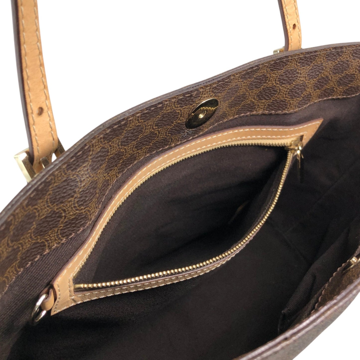 CELINE Macadam Handbag Totebag Brown Vintage 37xgc6