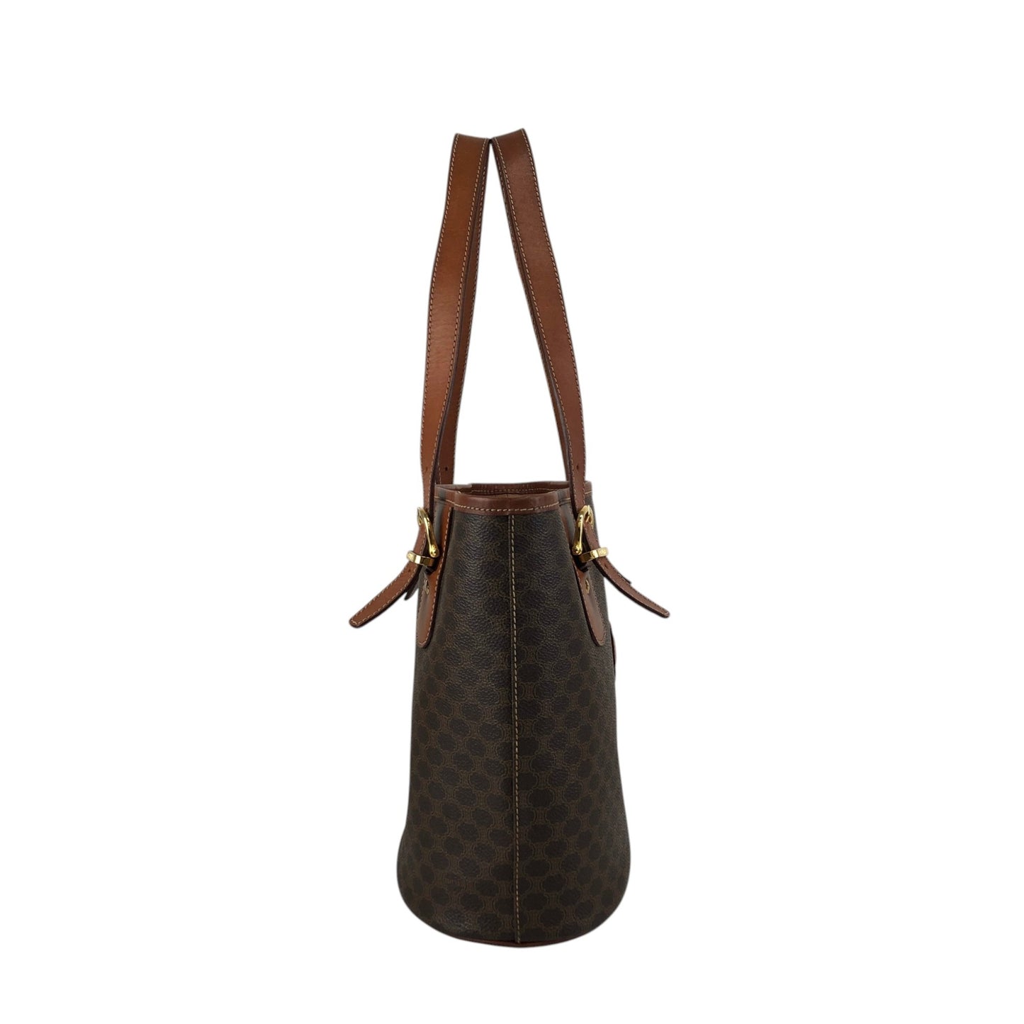 CELINE Macadam Blason Handbag Totebag Brown Vintage g8hnuw