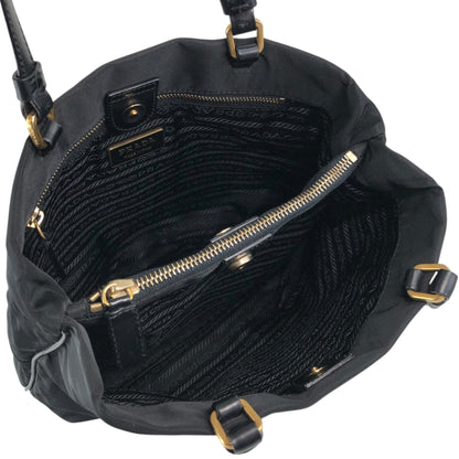 PRADA Tessuto Triangle Logo Totebag Black Vintage i7j56x