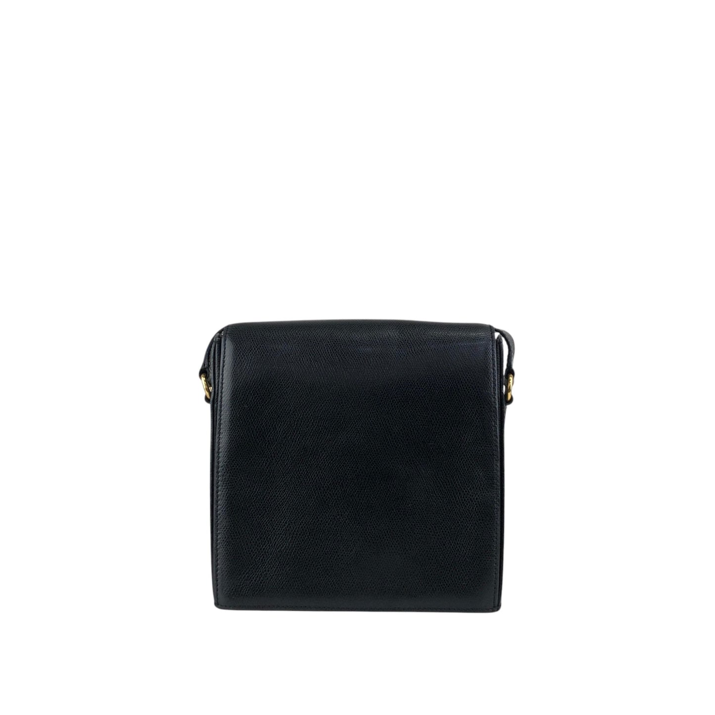 CELINE Turn Lock Shoulder bag Black Vintage txhccr