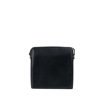 CELINE Turn Lock Shoulder bag Black Vintage txhccr