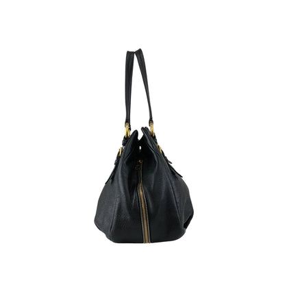 PRADA Logo Handbag Black BR4085 Vintage 3hvhgg