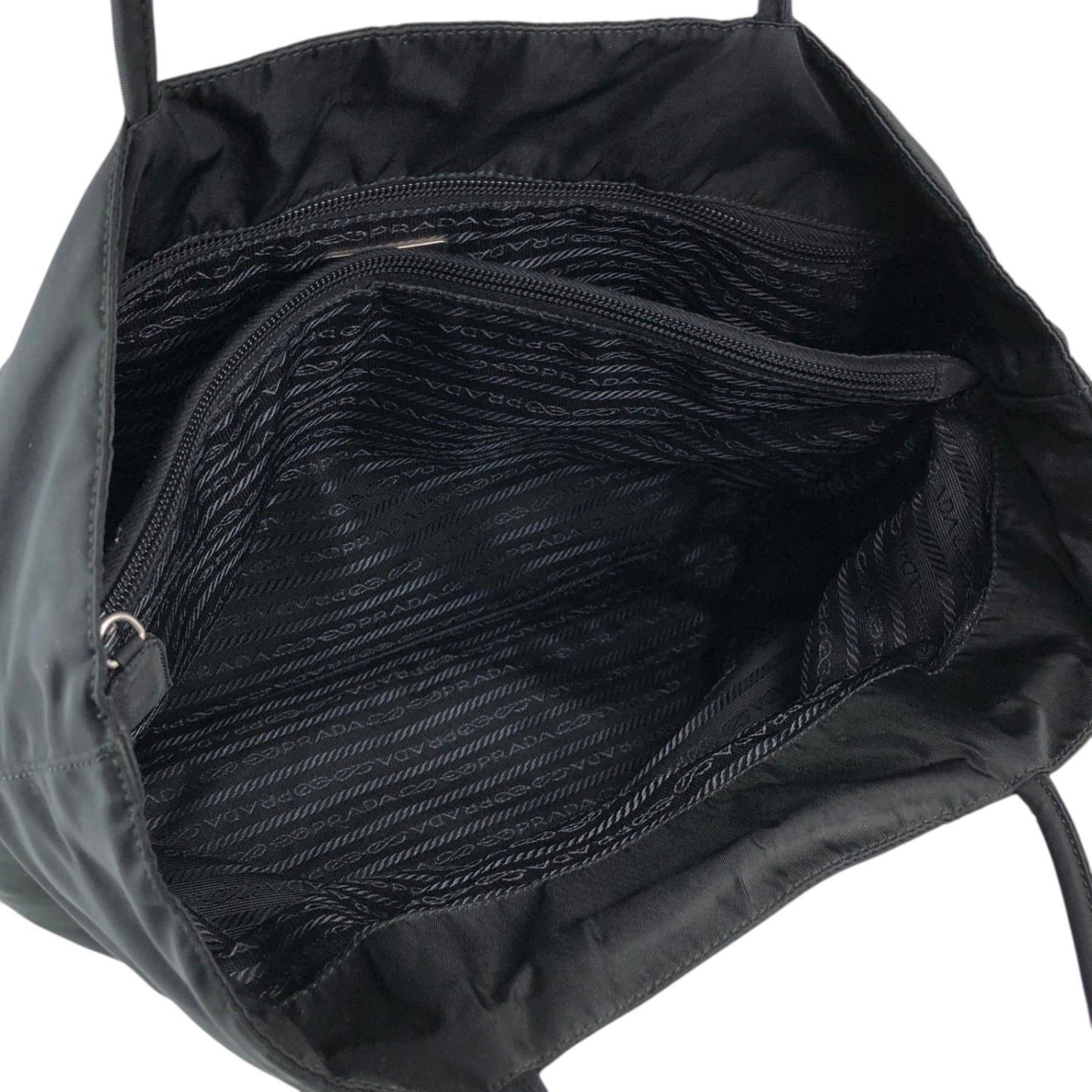 PRADA Tessuto Triangle Logo Totebag Black Vintage rp4ywn