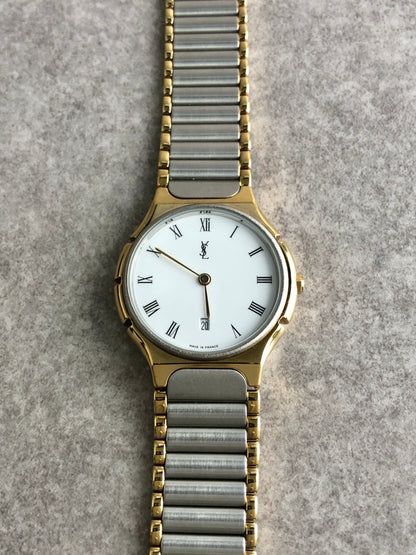 Yves Saint Laurent YSL Logo Quartz Watch 5920-H15441 Vintage 64v38n