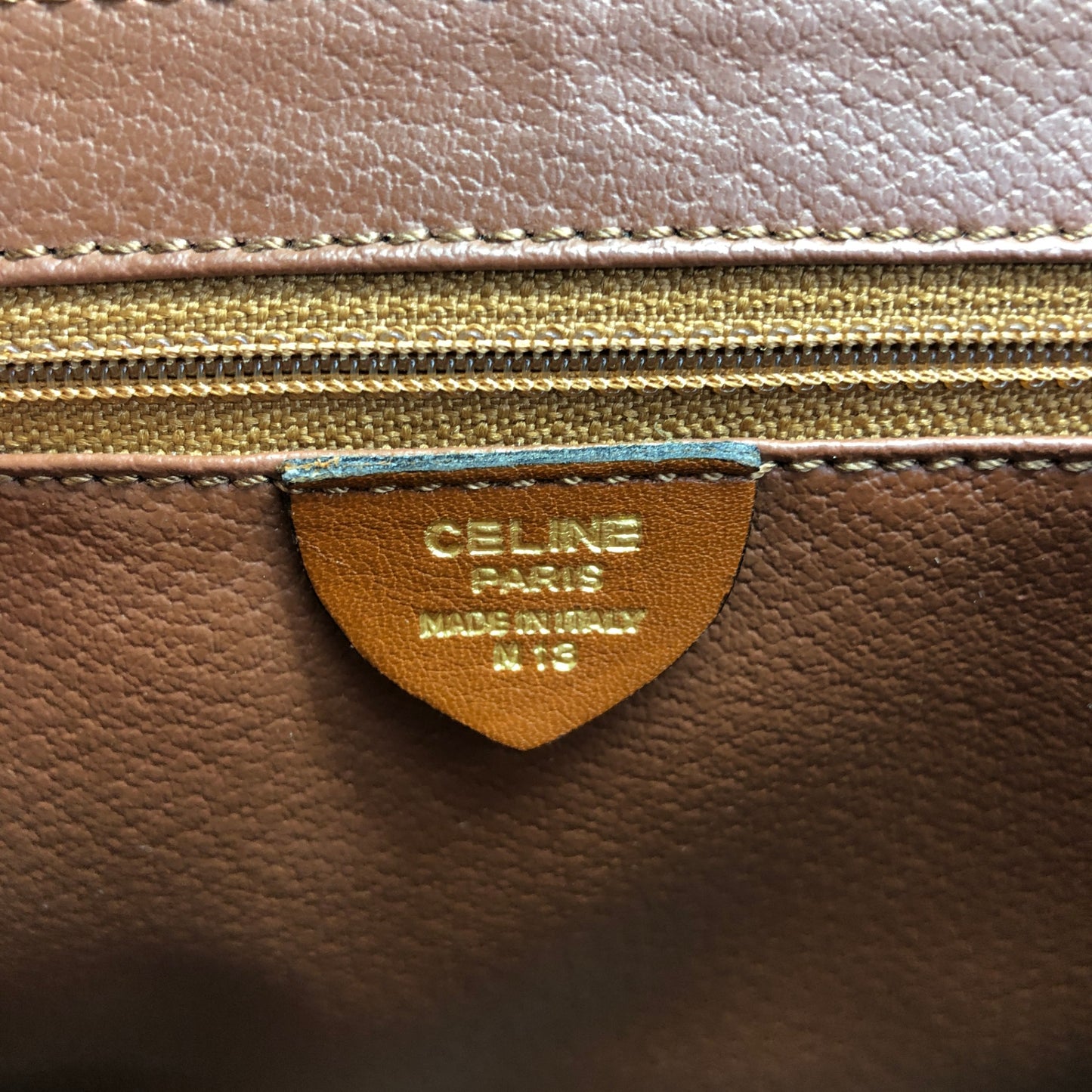 CELINE Gancini Flap Shoulder bag Brown Vintage jx5pxb