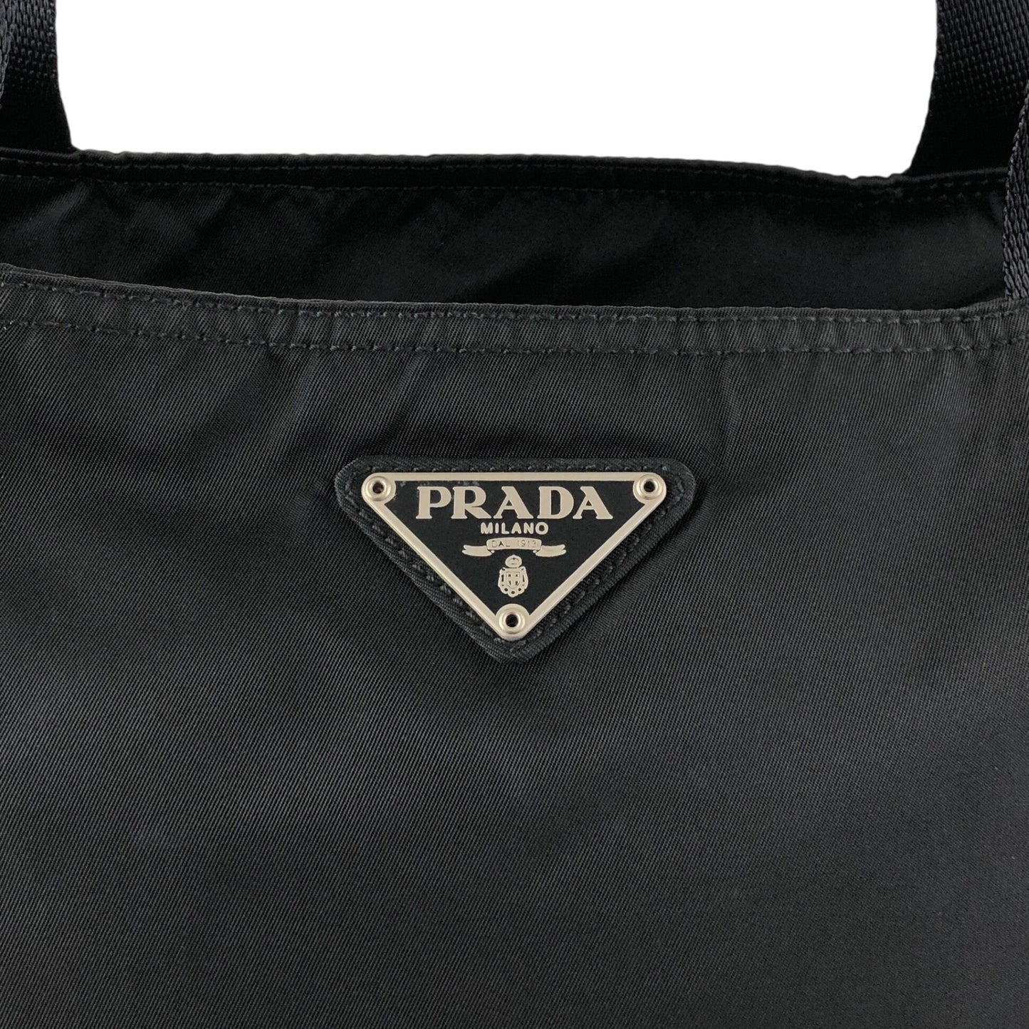 PRADA Tessuto Triangle Logo Totebag Black Vintage f5d8z2