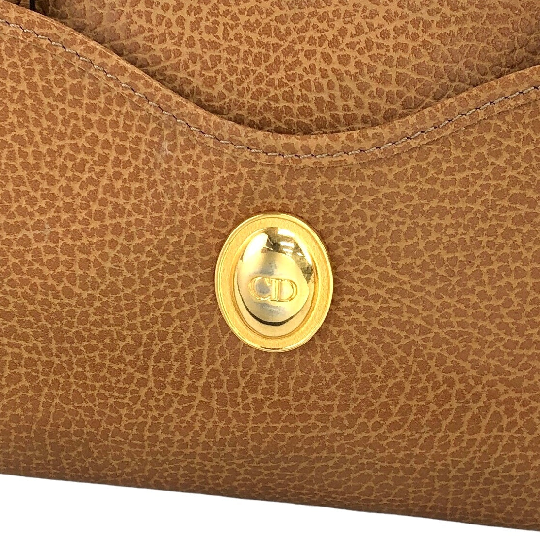 Christian Dior Logo Handbag Camel Vintage hw2prj