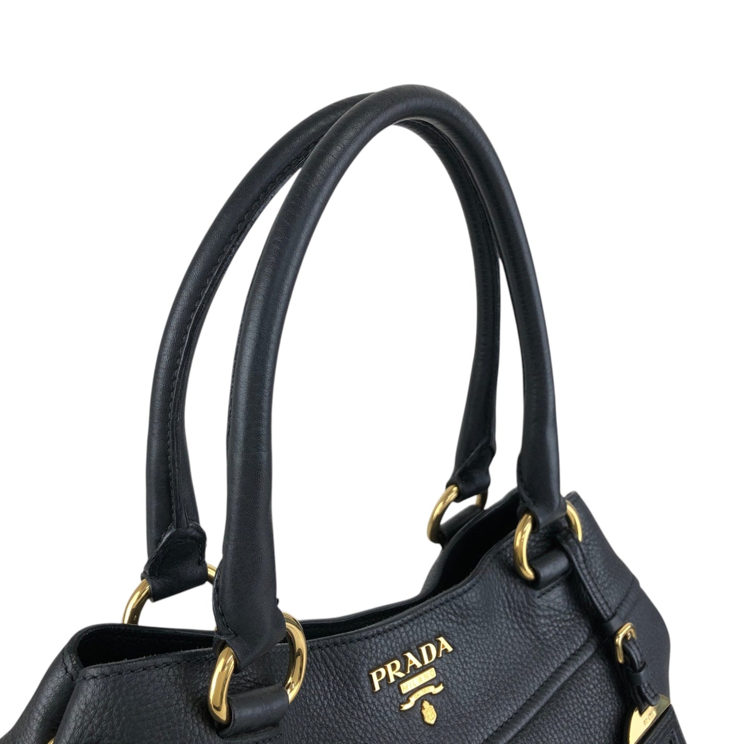 PRADA Logo Handbag Black Vintage 8mhtj6