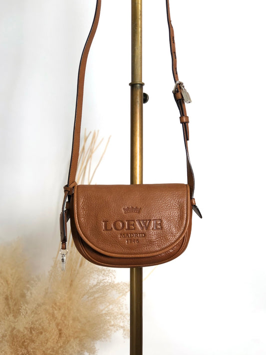 LOEWE Logo Embossed Crossbody Shoulder bag Brown Vintage w2swk6