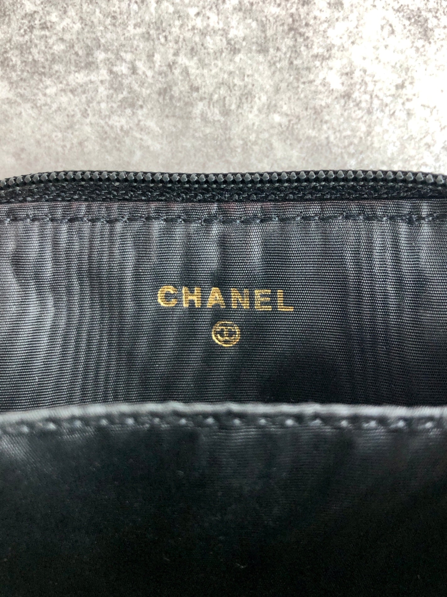 CHANEL Coco Mark Coin Purse Black Vintage 6kks8n