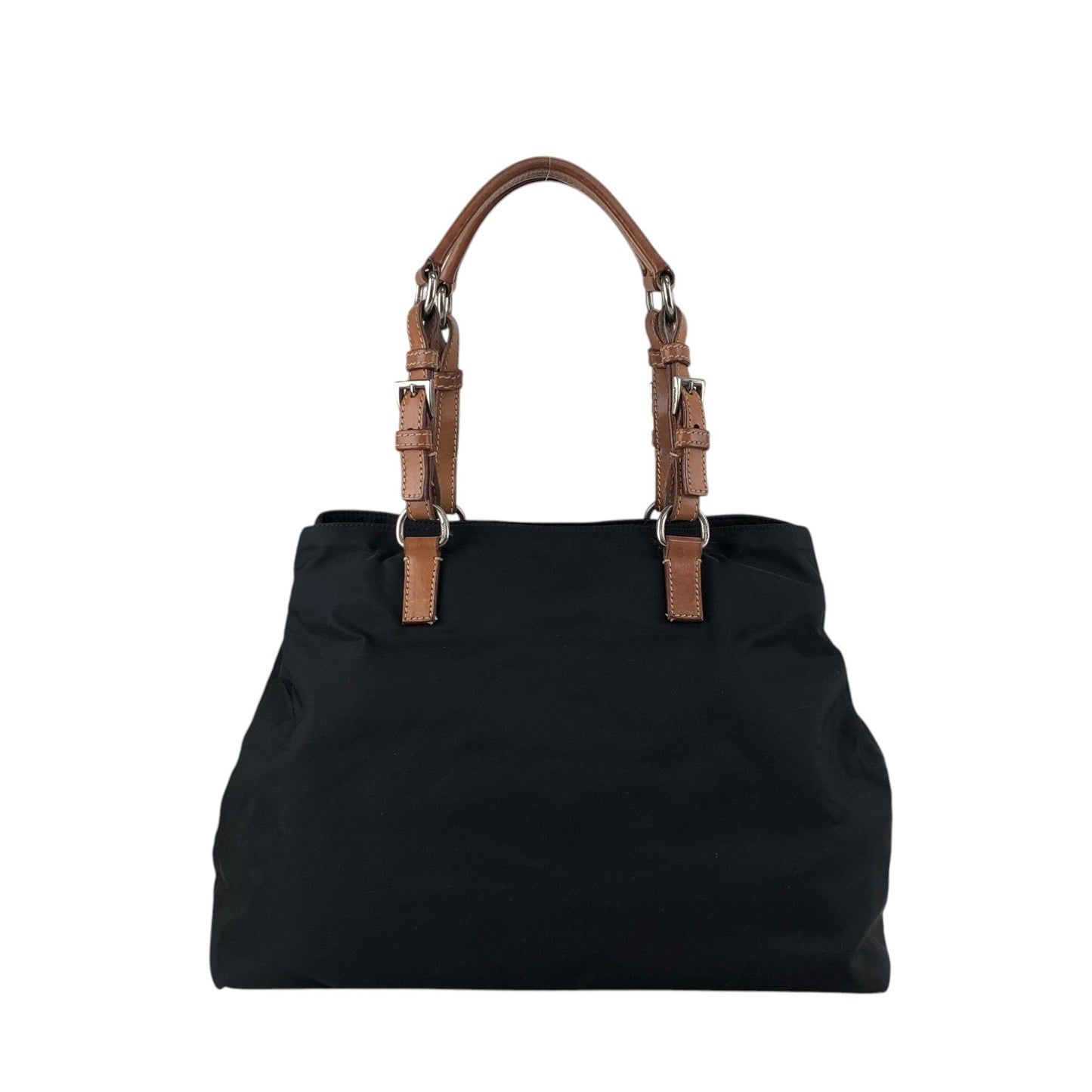 PRADA Triangle Logo Handbag Black Vintage 3gbhv8