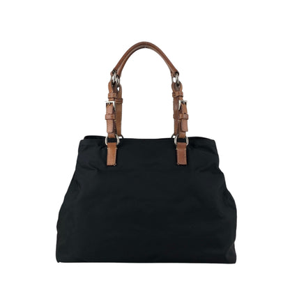 PRADA Triangle Logo Handbag Black Vintage 3gbhv8