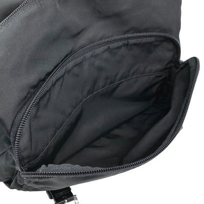 PRADA Tessueto Triangle Logo Shoulder bag Black Vintag vii5a2