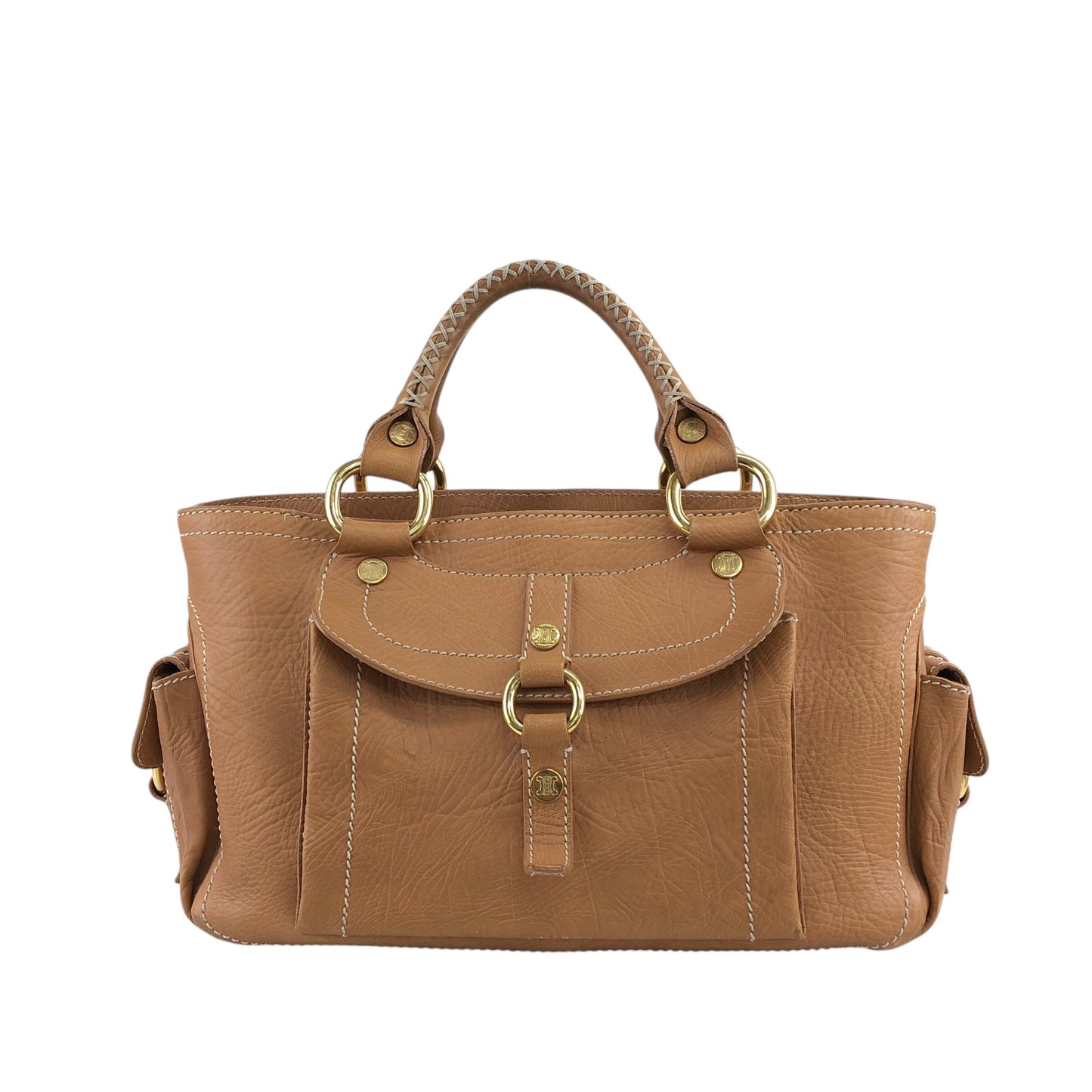 CELINE Blason Handbag Camel Vintage d6g4j8