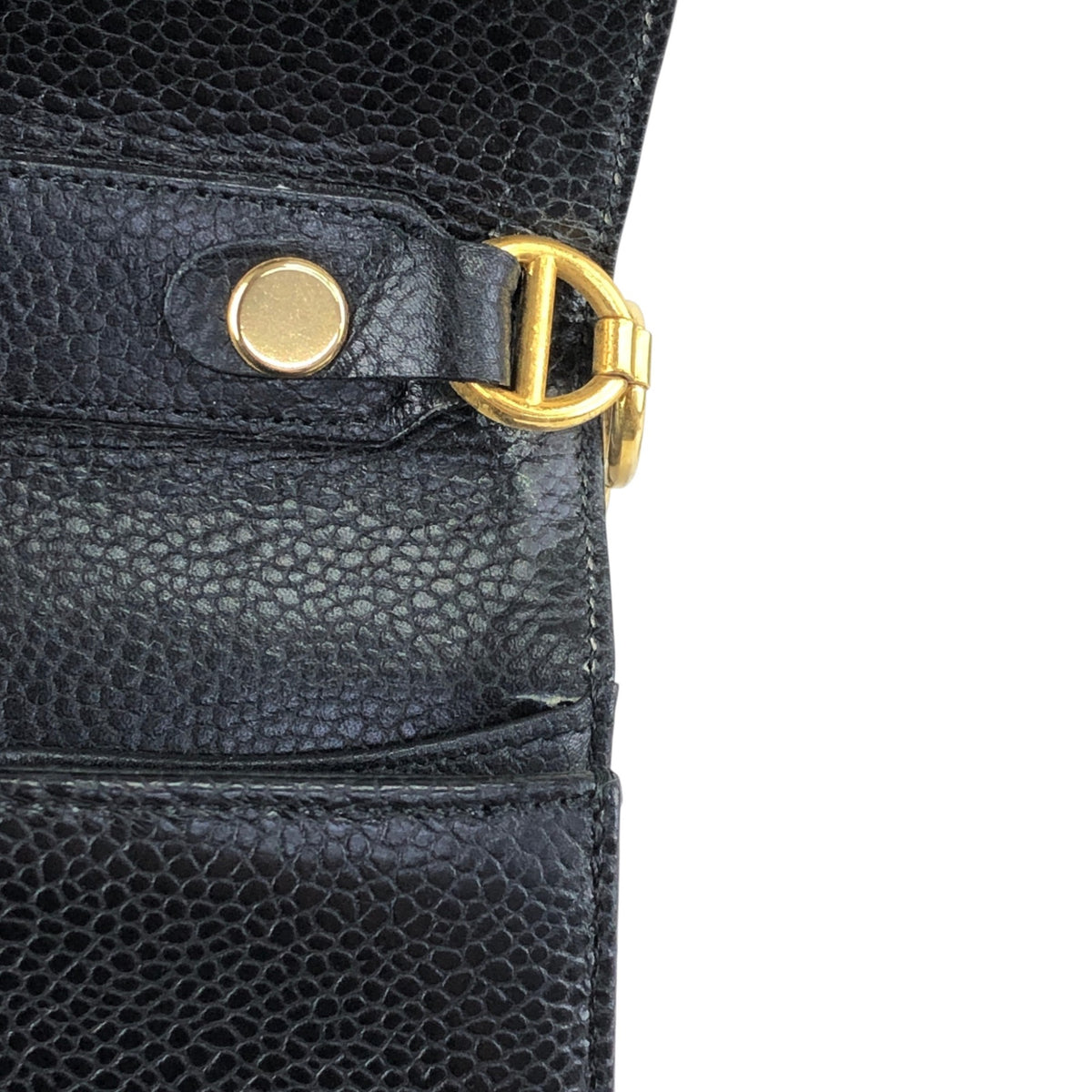 Christian Dior CD Logo Chain Shoulder bag Black Vintage n5ndi6